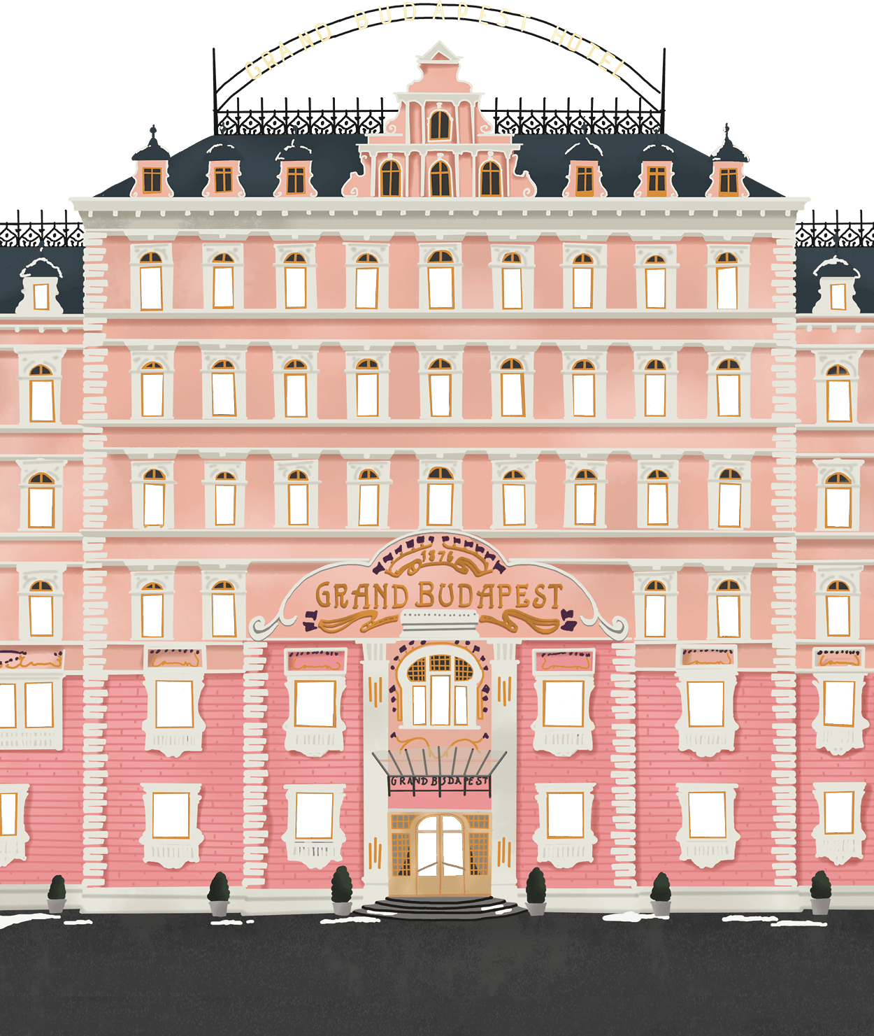 Grand Budapest Hotel Illustration PNG