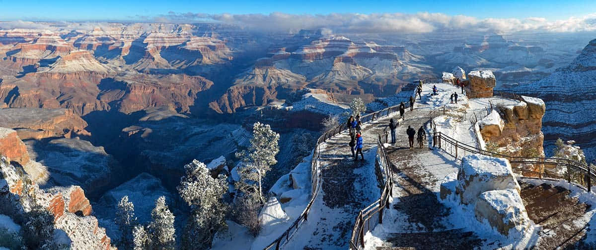 Immaginidel Grand Canyon Ricoperto Di Neve