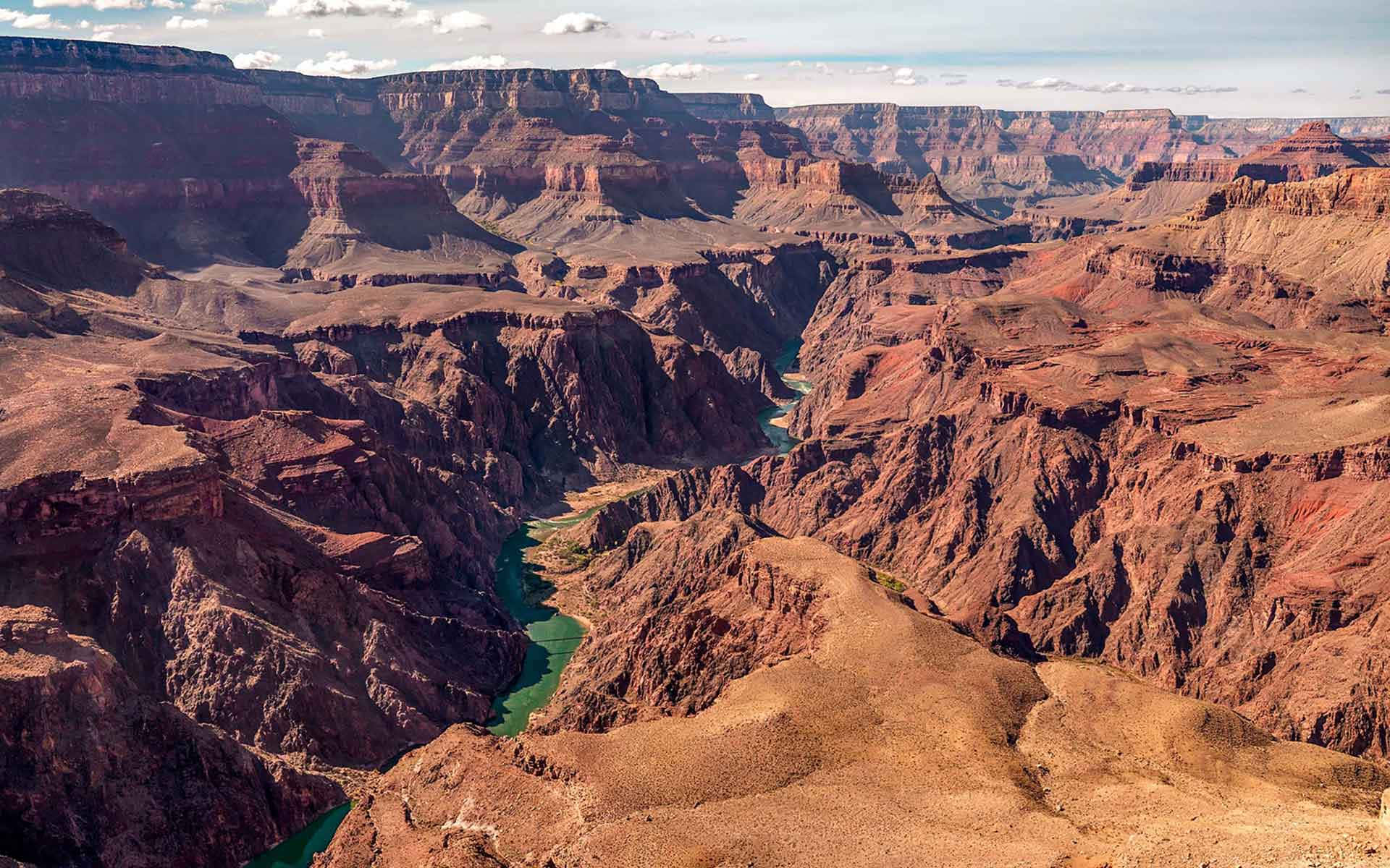 Grand Canyon Rivier Uitzicht Achtergrond