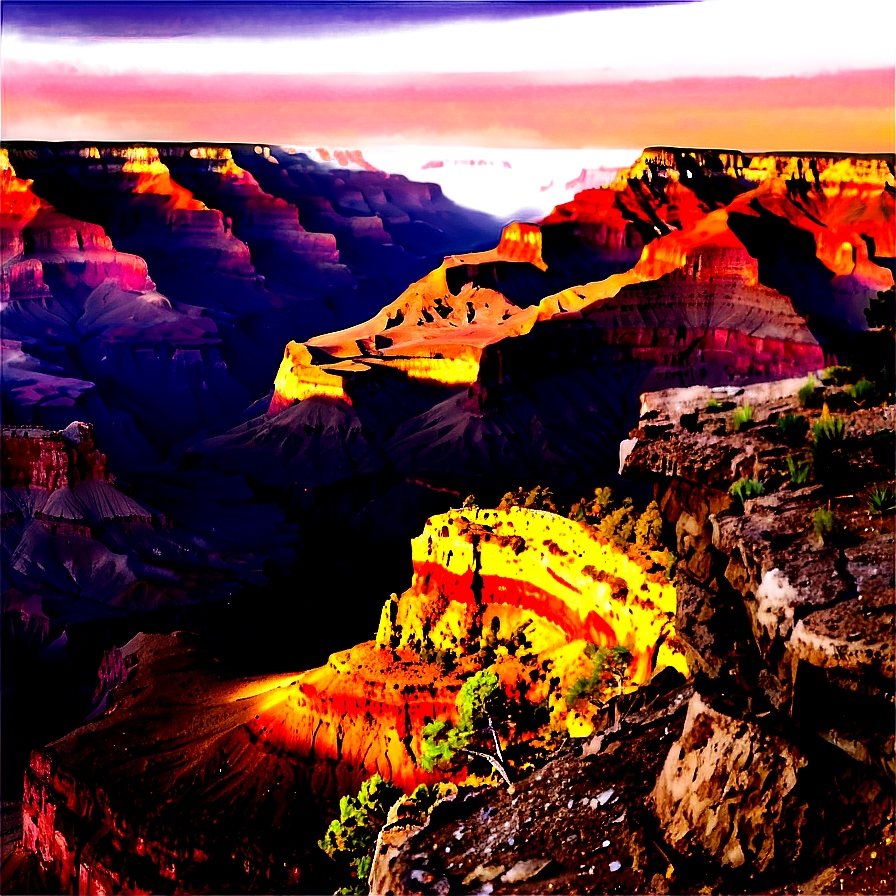 Grand Canyon South Rim Panoramic Png Fhh15 PNG