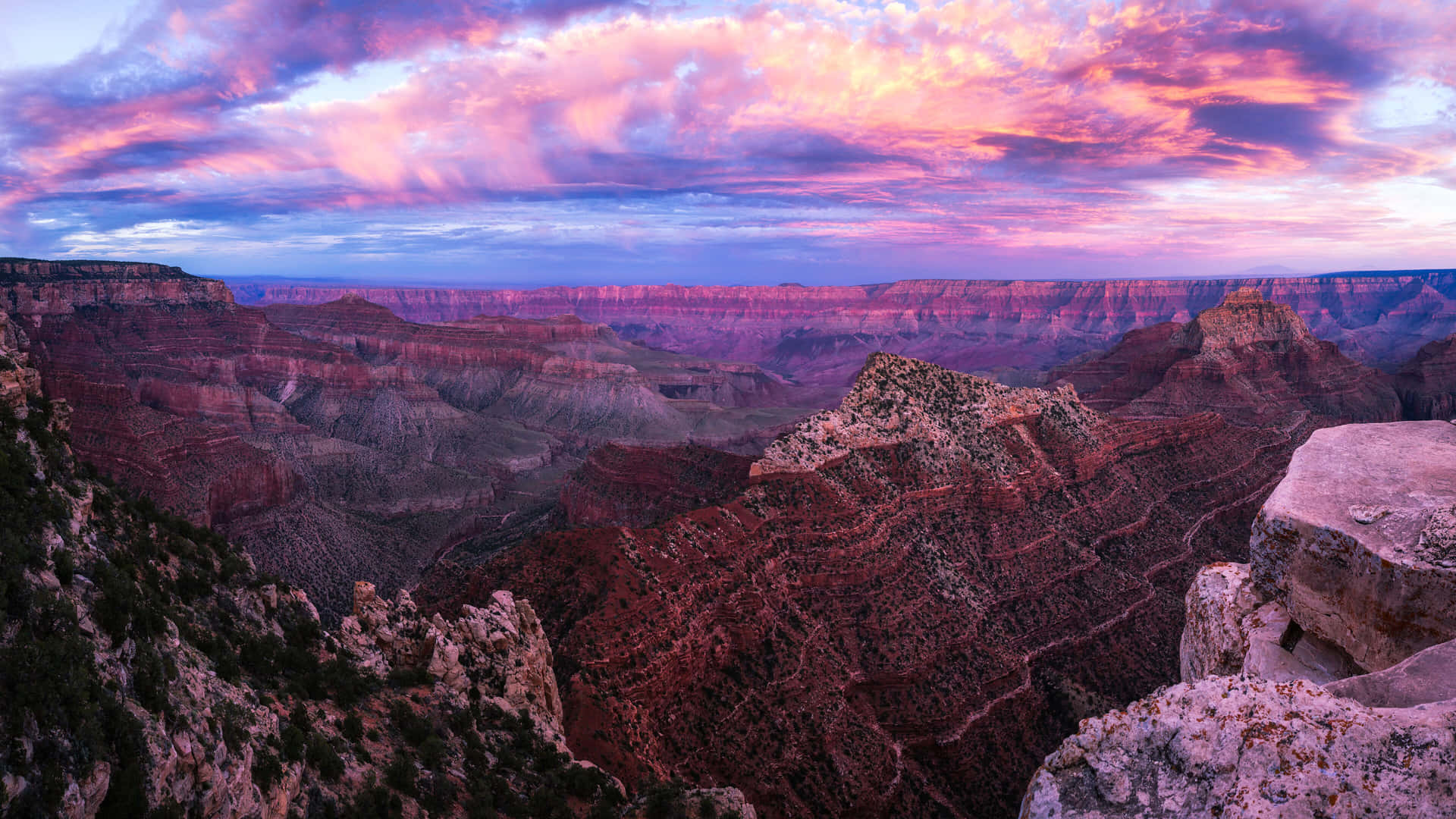 Panorama Du Coucher De Soleil Sur Le Grand Canyon Fond d'écran