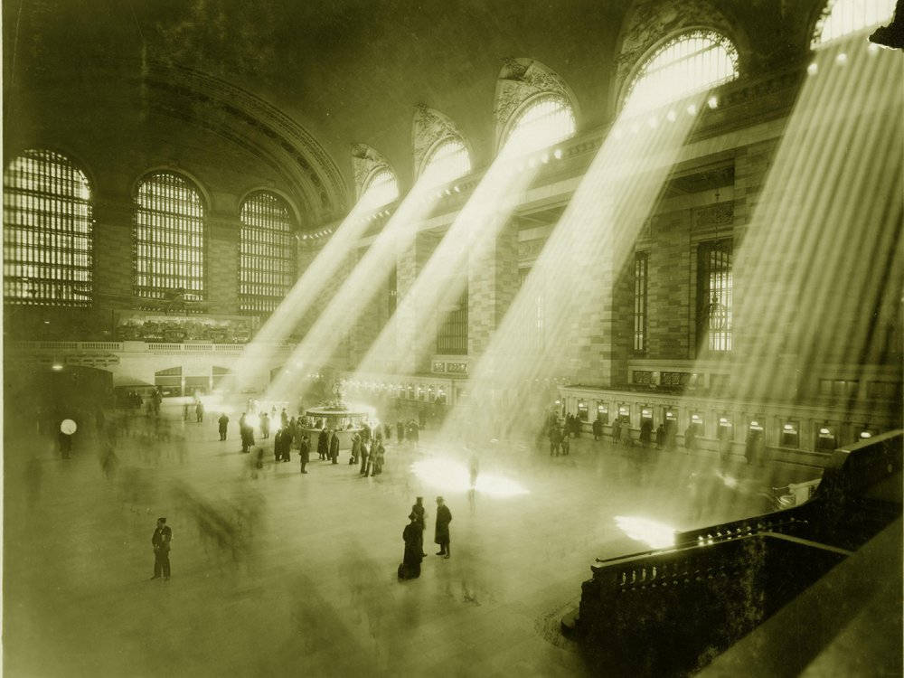 Grand Central Station Vintage Window Sunlight Wallpaper