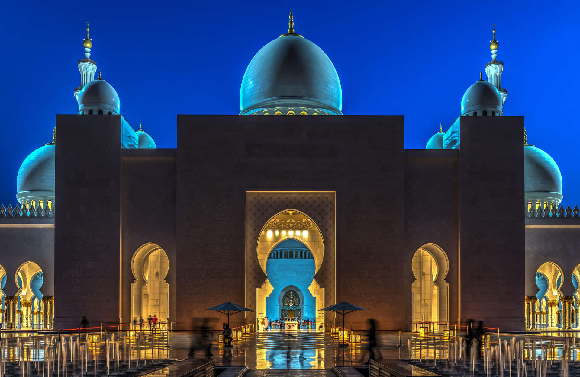 Grand Mosque Blue Hour Illumination Wallpaper