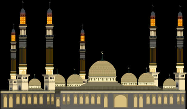 Grand Mosque Illustration PNG