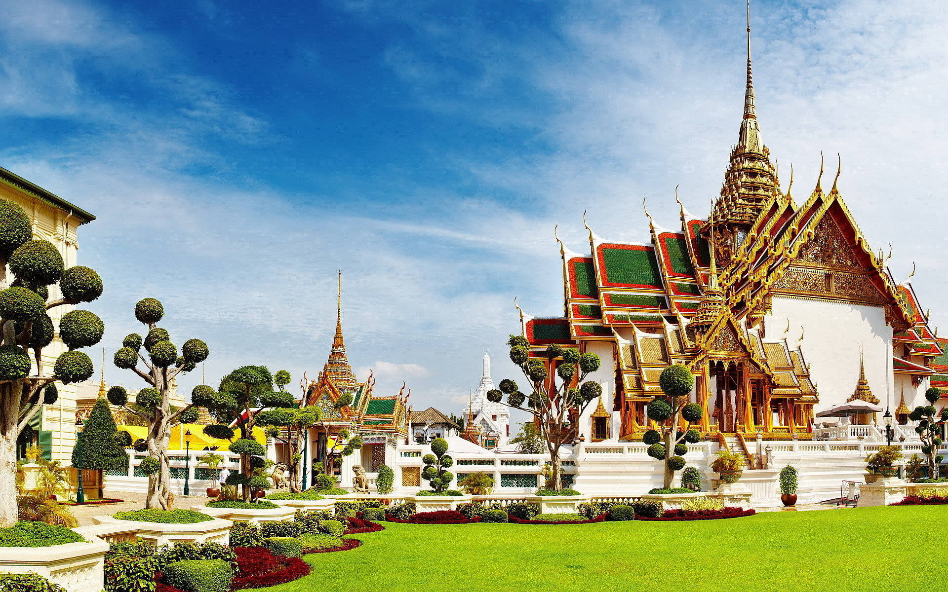 Grand Palace Bangkok Fotografering vil dekorere din skærm. Wallpaper