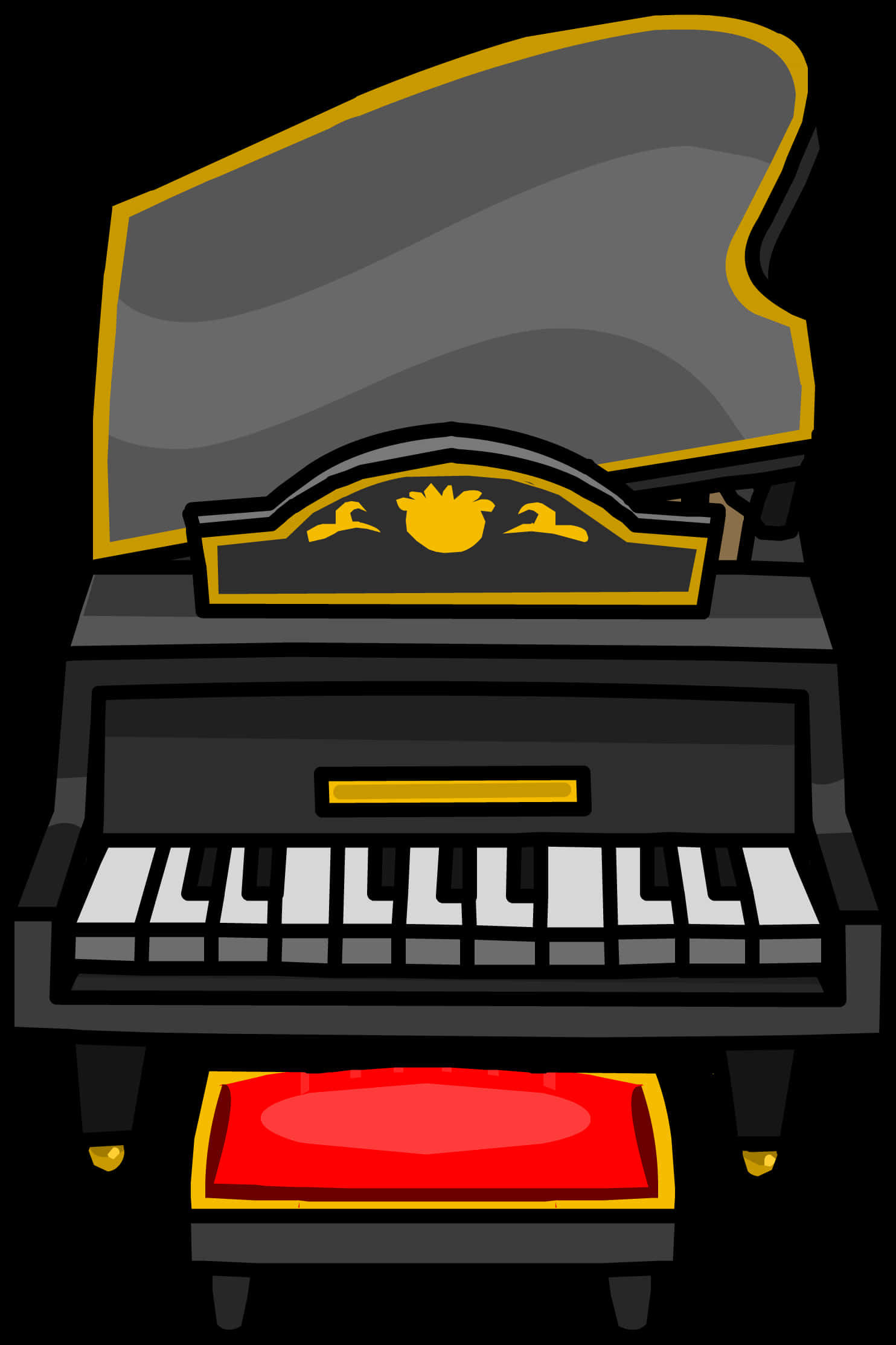 Grand Piano Cartoon Illustration PNG