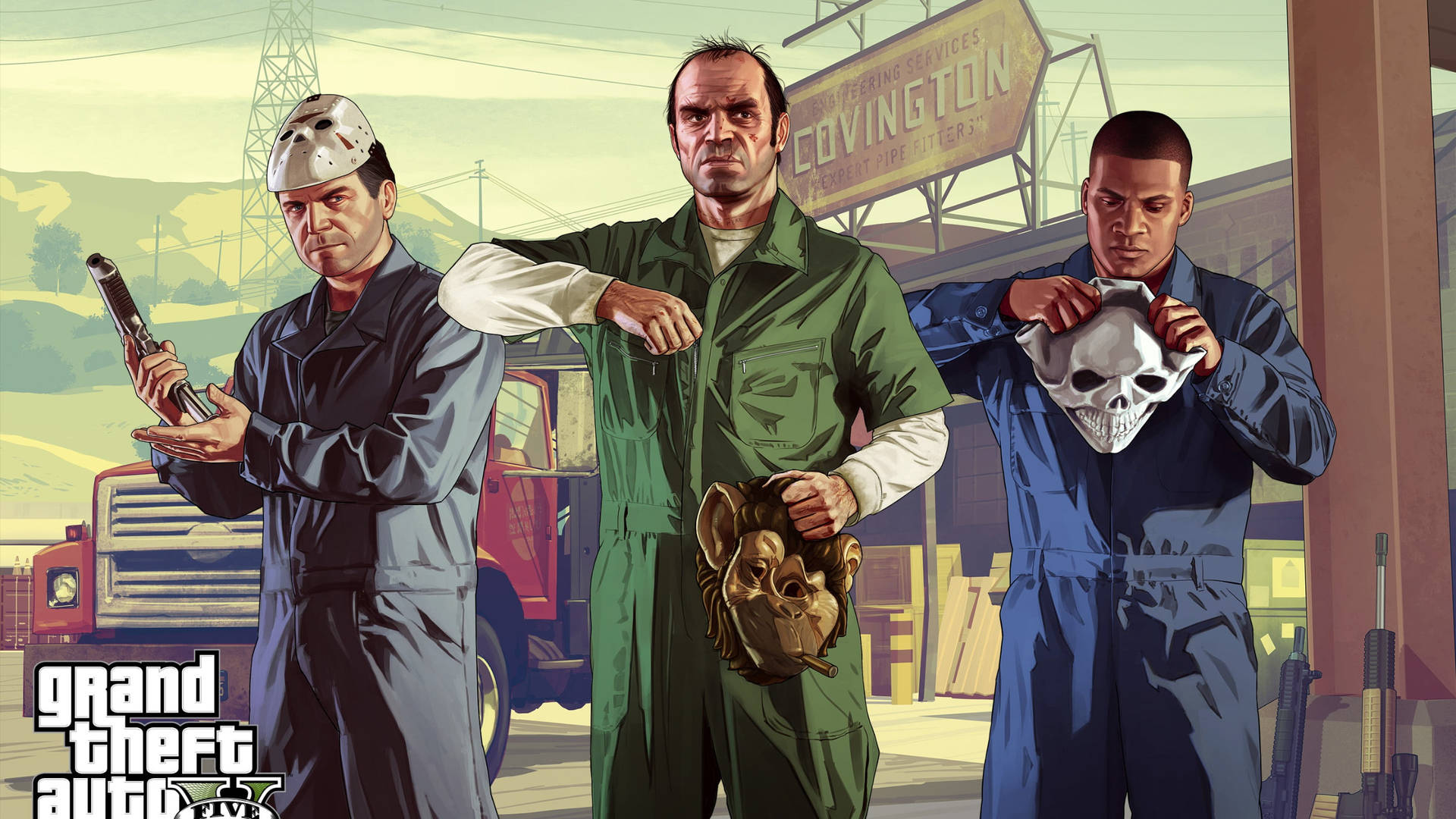 Grand Theft Auto Fem karakterer danner mønsteret af den udskrevne tapet. Wallpaper