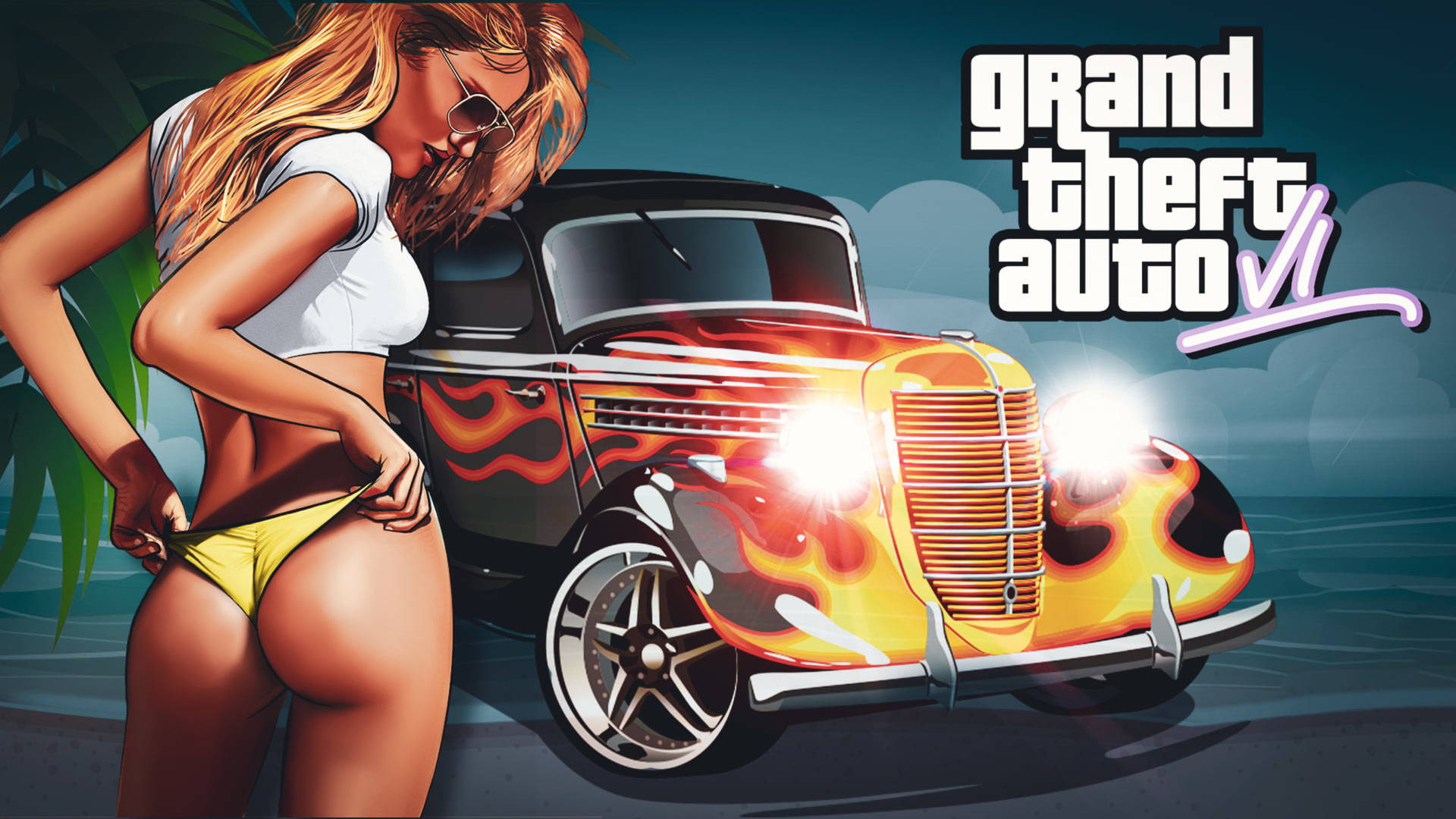 Grand Theft Auto Girl And Car Wallpaper