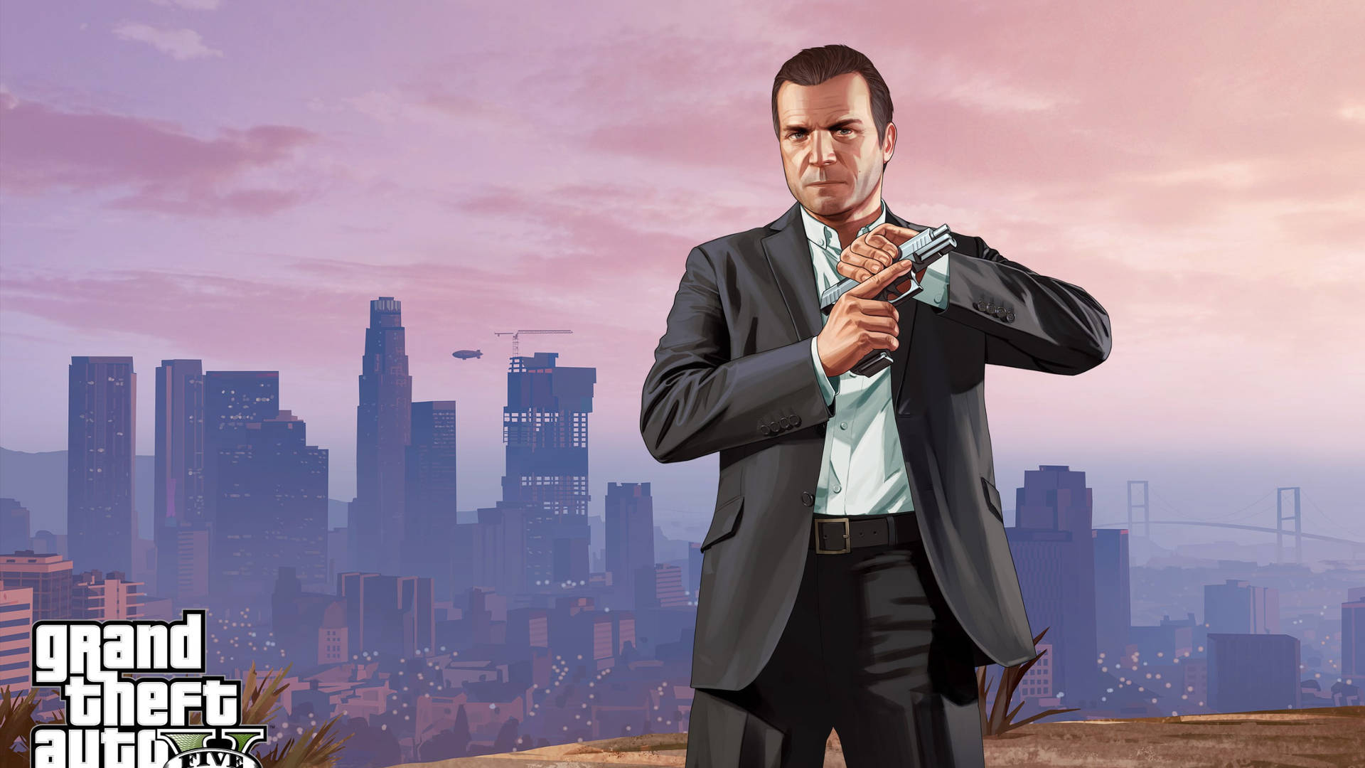 Grand Theft Auto Michael De Santa er stolt af bagsiden Wallpaper