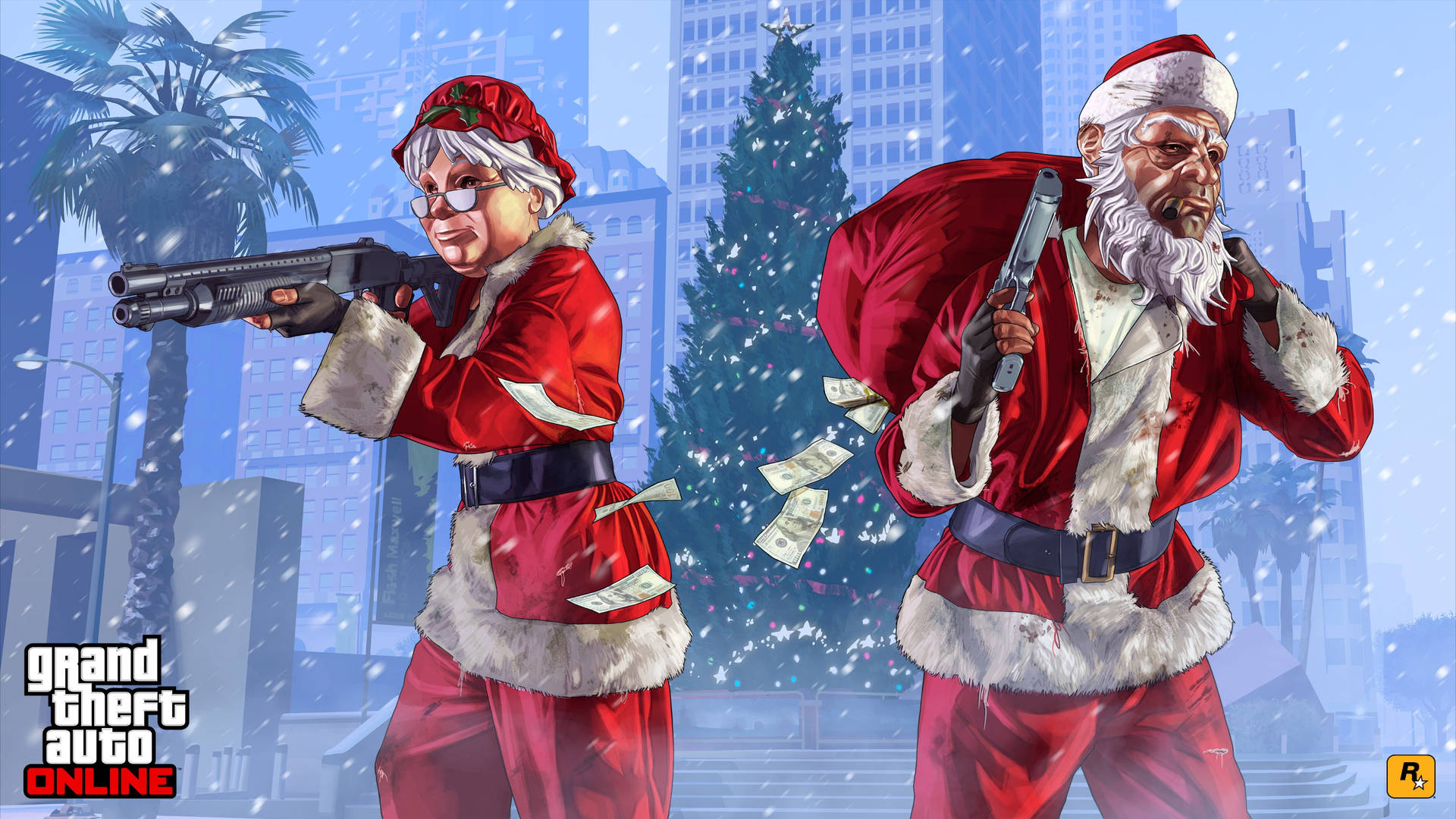 Grand Theft Auto Santa Bank Robbery Wallpaper