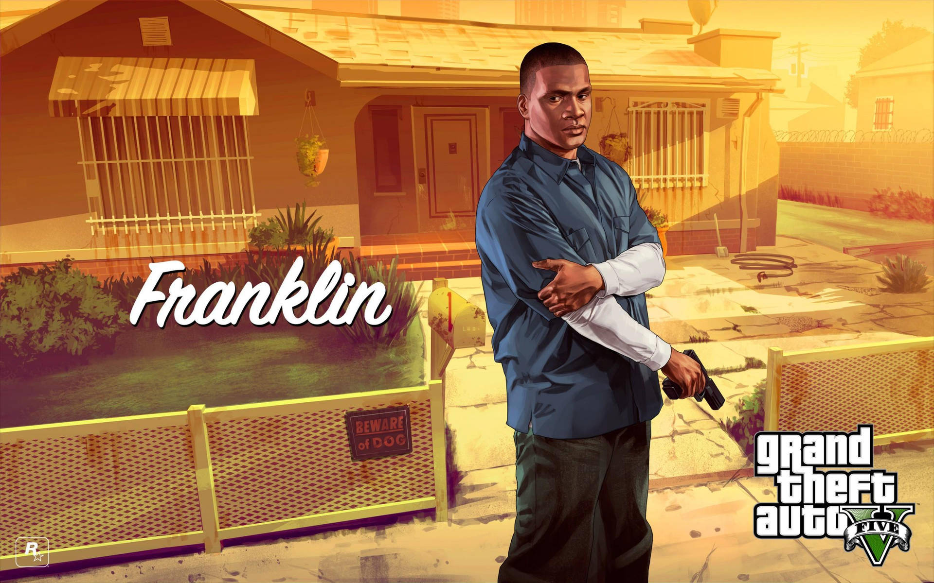 Grand Theft Auto V Franklin-plakat Tapet Wallpaper