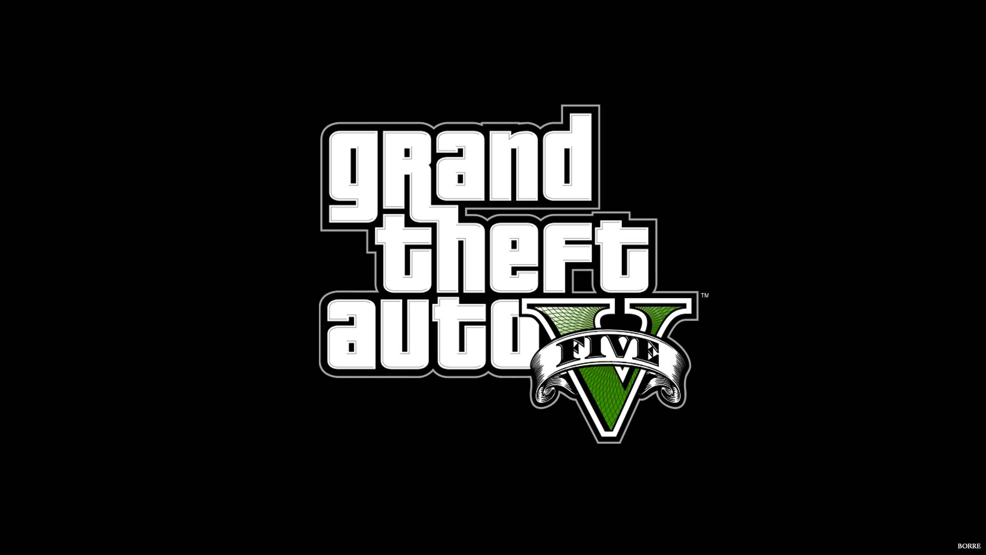 Logode Grand Theft Auto V Sobre Fondo Negro. Fondo de pantalla