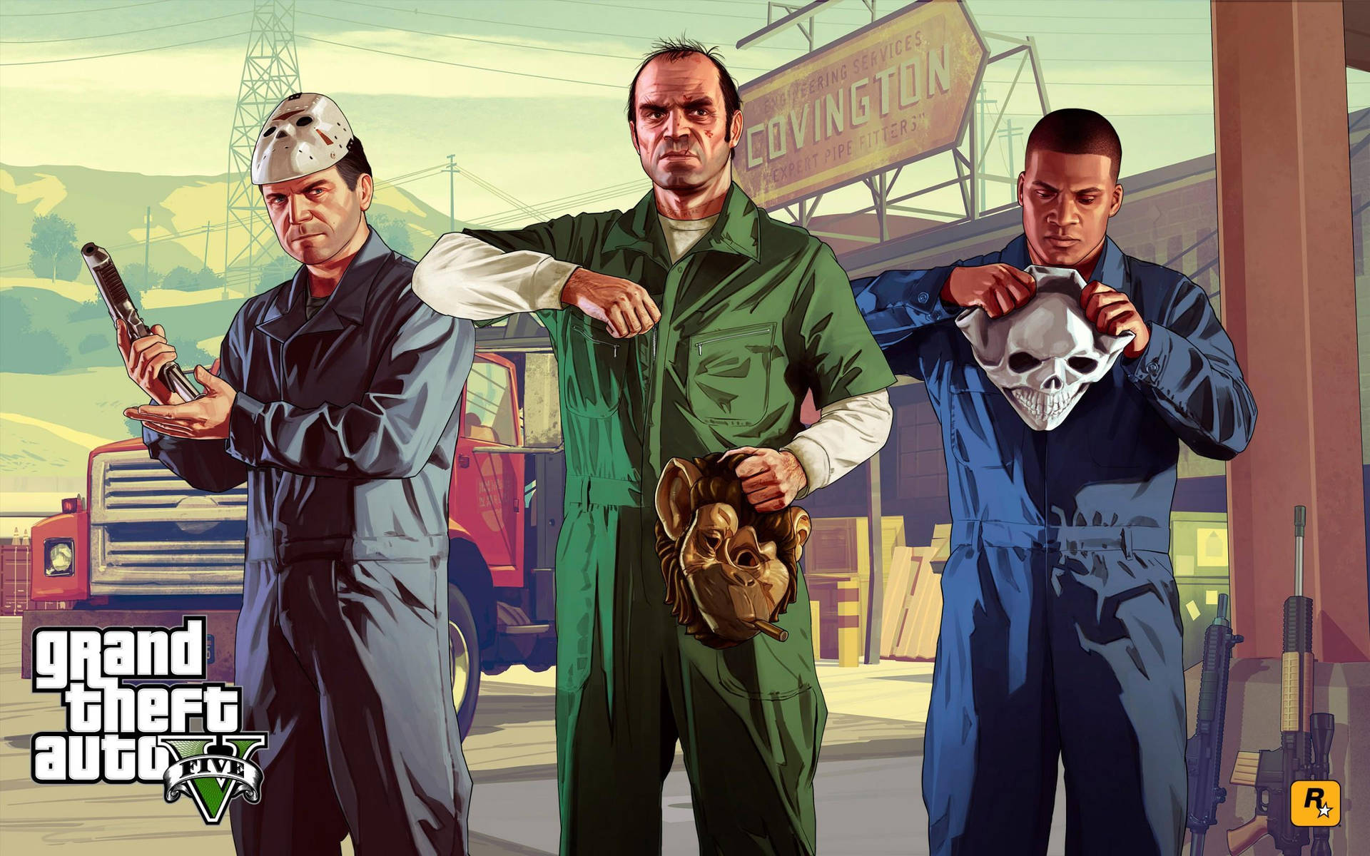 Grand Theft Auto V Masks Up Wallpaper