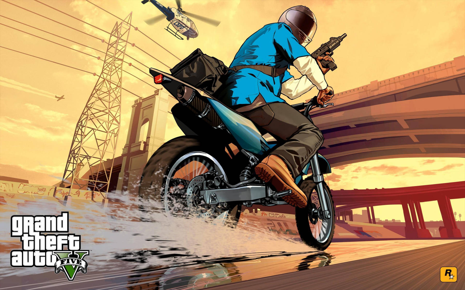 Grand Theft Auto V Motorcykel Jaget Tapet Wallpaper