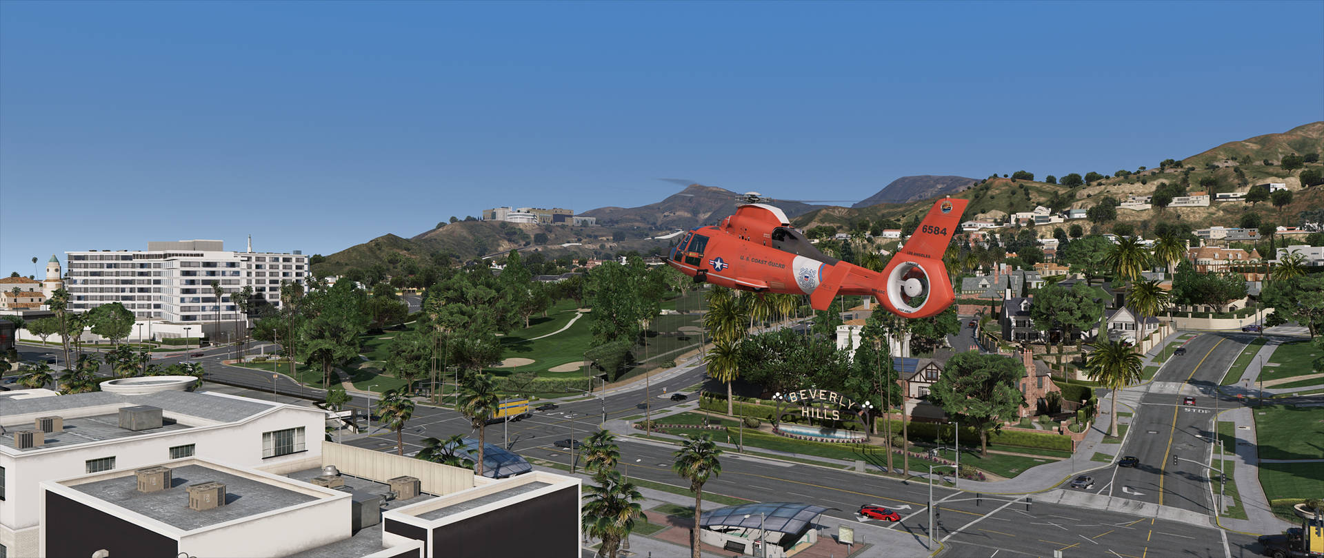 Grand Theft Auto V Red Chopper Flying Wallpaper