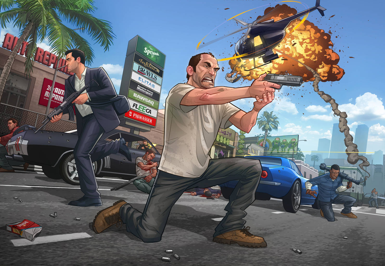 Grand Theft Auto V Street Fight Wallpaper