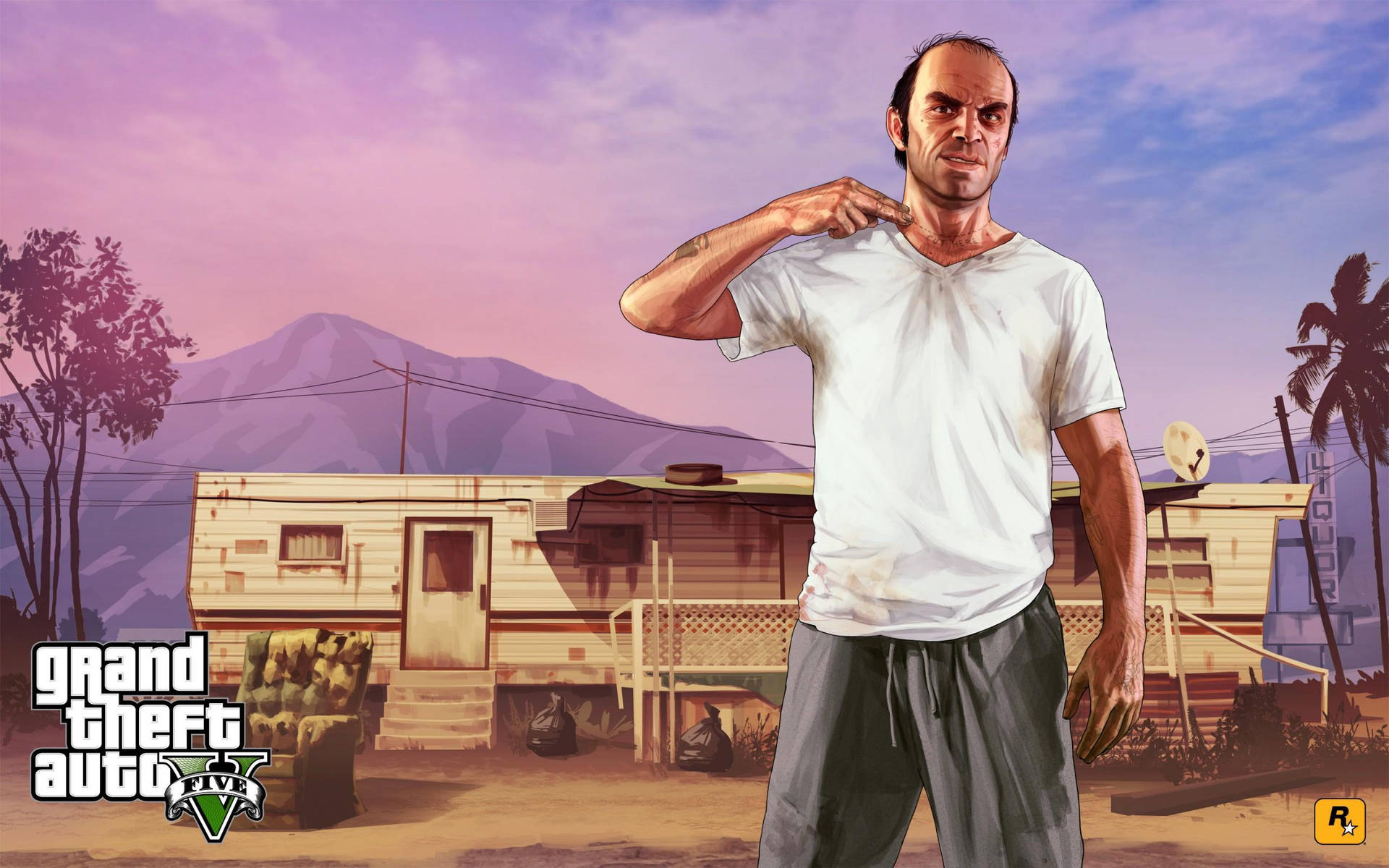 Grand Theft Auto V Trevor Skär Halsen Wallpaper