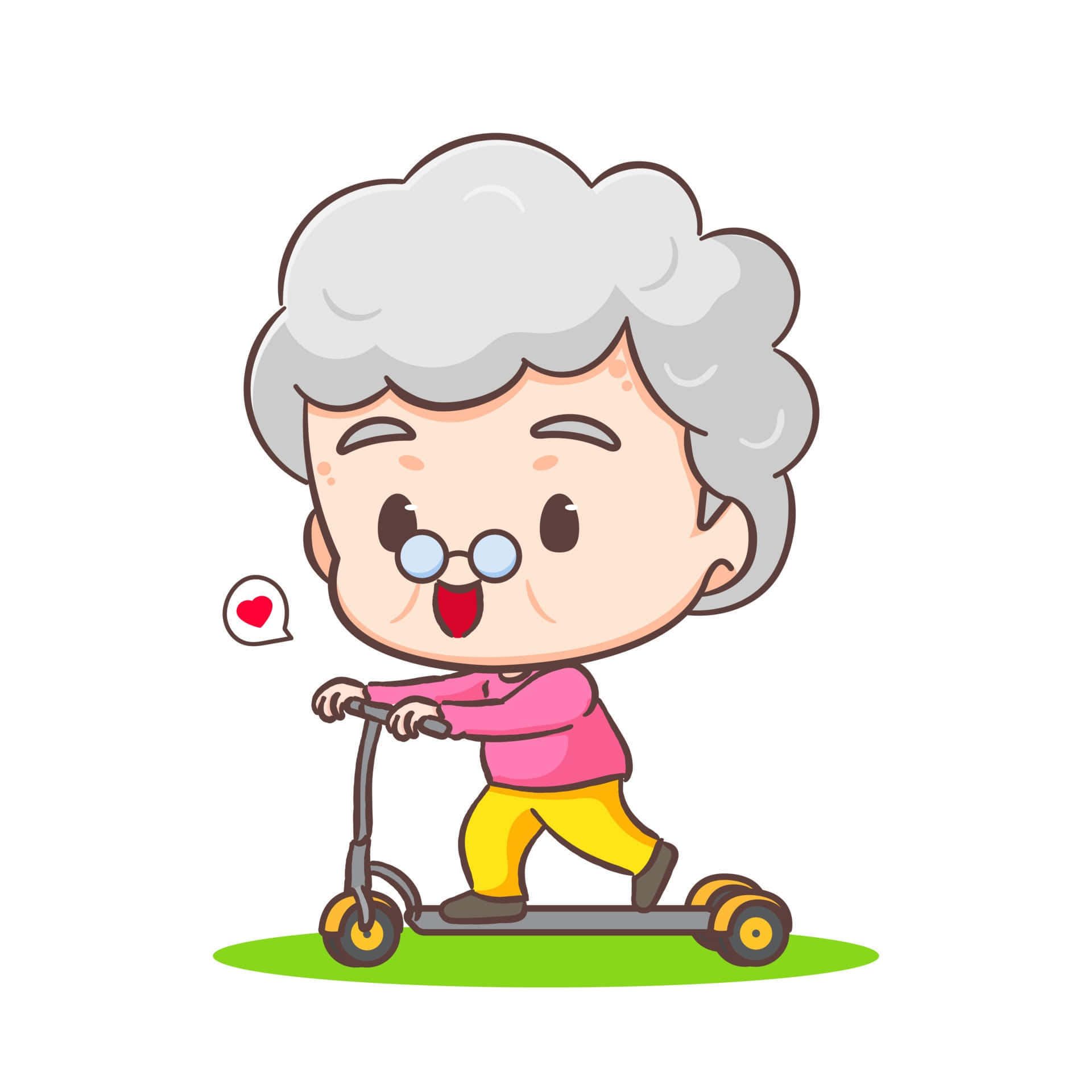 Download Grandma On Scooter Cartoon Wallpaper | Wallpapers.com