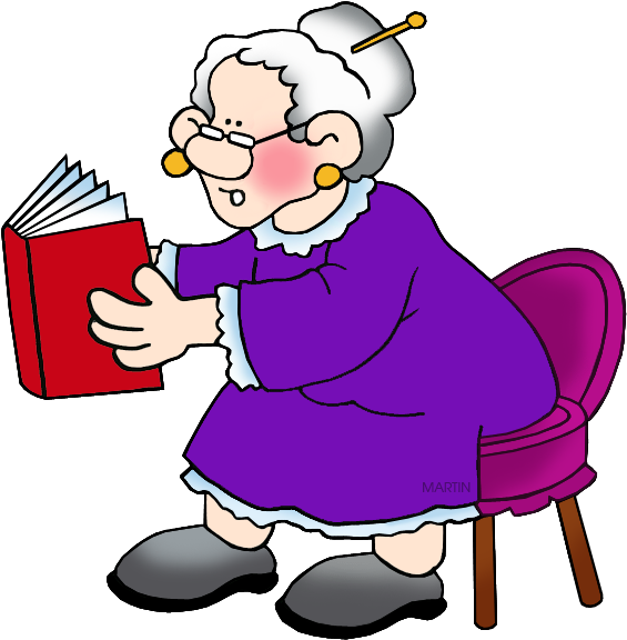 Download Grandma Reading Book Cartoon 