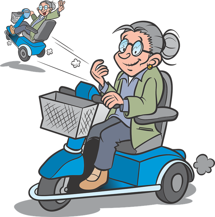 Grandmaand Grandpaon Mobility Scooters PNG