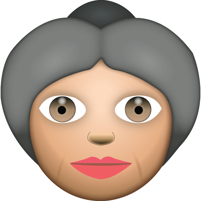 Grandmother_ Emoji_3 D_ Render PNG