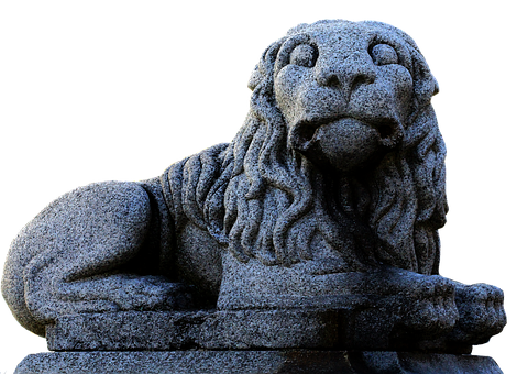 Granite Lion Statue Profile PNG