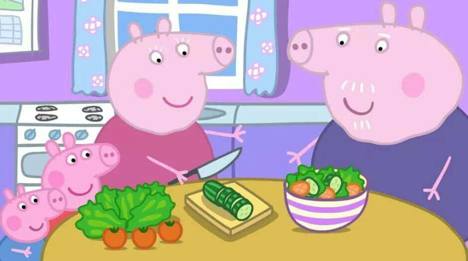 Delightful Granny Pig from the beloved children's show Wallpaper