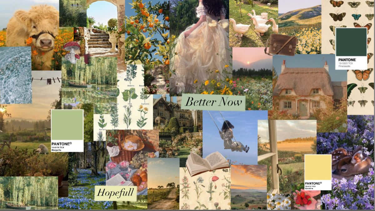 Granola Girl Aesthetic Collage Wallpaper
