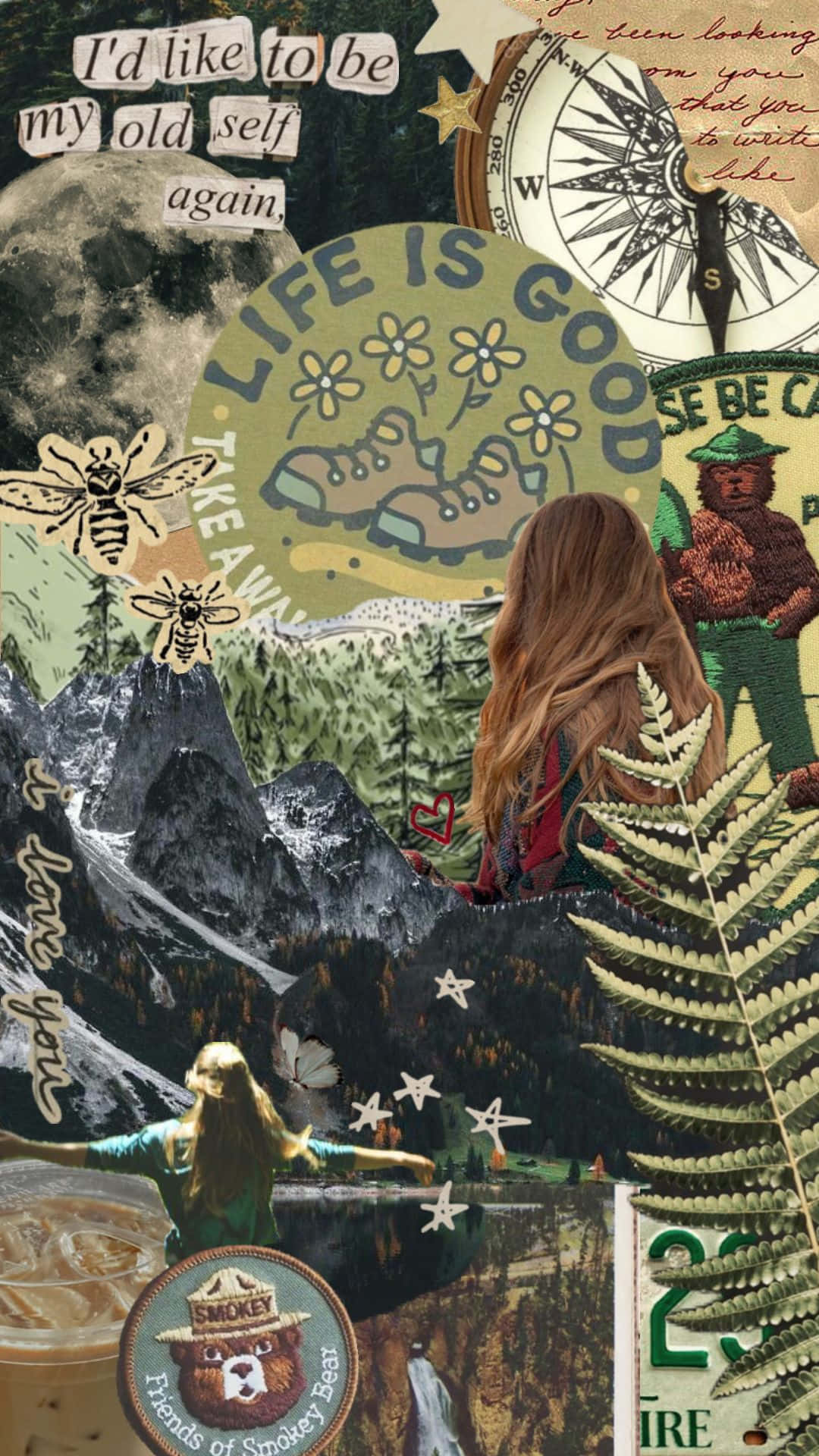 Granola Girl Collage_ Nature Inspirations Wallpaper
