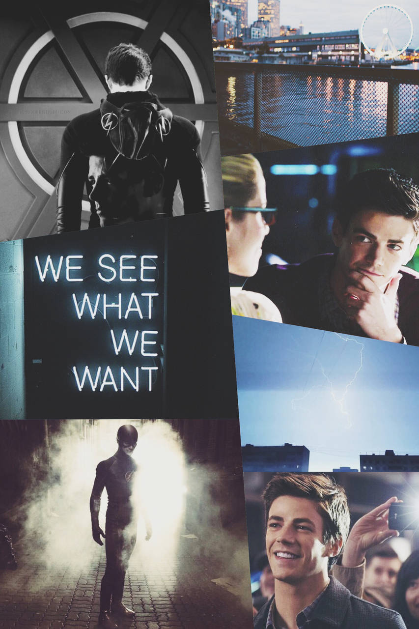 Grant Gustin Quoted Aesthetic Collage Wallpaper