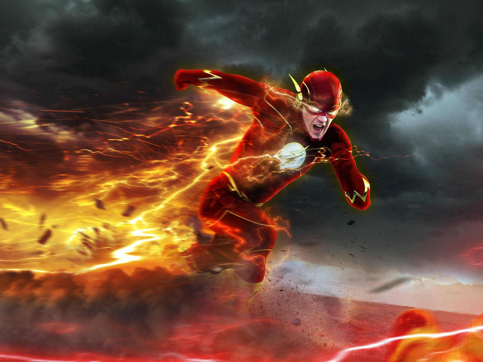 Grant Gustin The Flash Movie Superhuman Speed Wallpaper