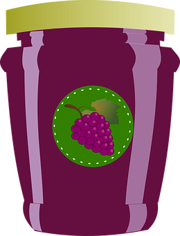 Grape Jam Jar Illustration PNG