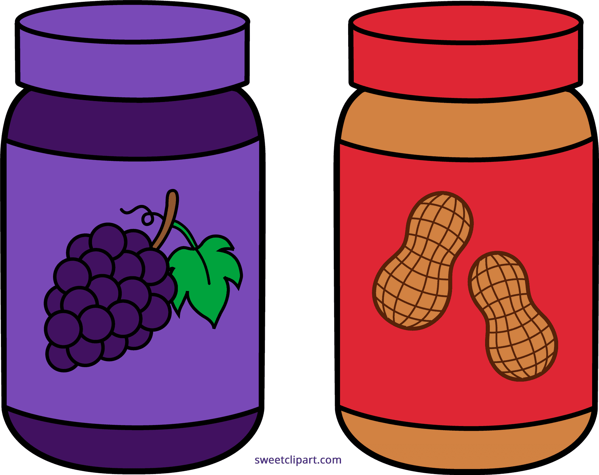 Grape Jellyand Peanut Butter Jars PNG