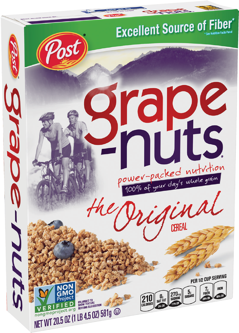 Grape Nuts Cereal Box Post Brand PNG