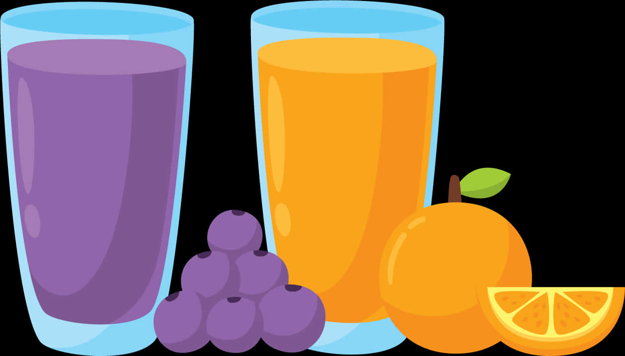 Grapeand Orange Juice Illustration PNG