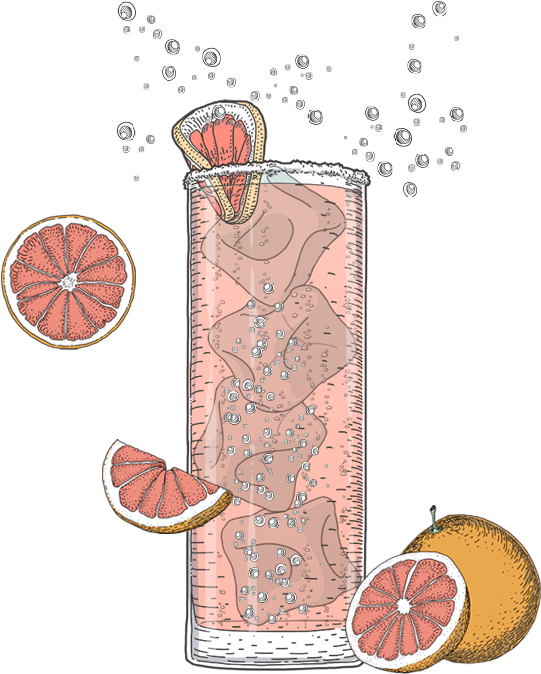 Grapefruit Cocktail Illustration PNG