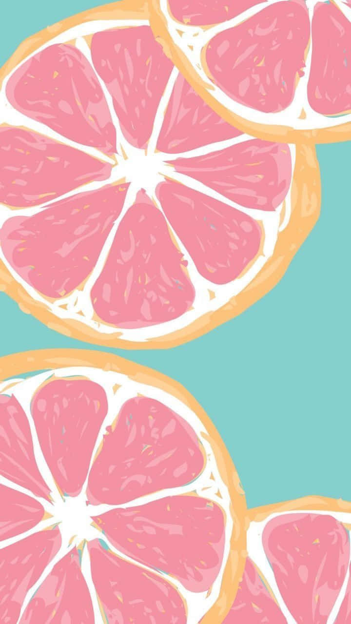 Grapefruit Slices Artistic Background Wallpaper