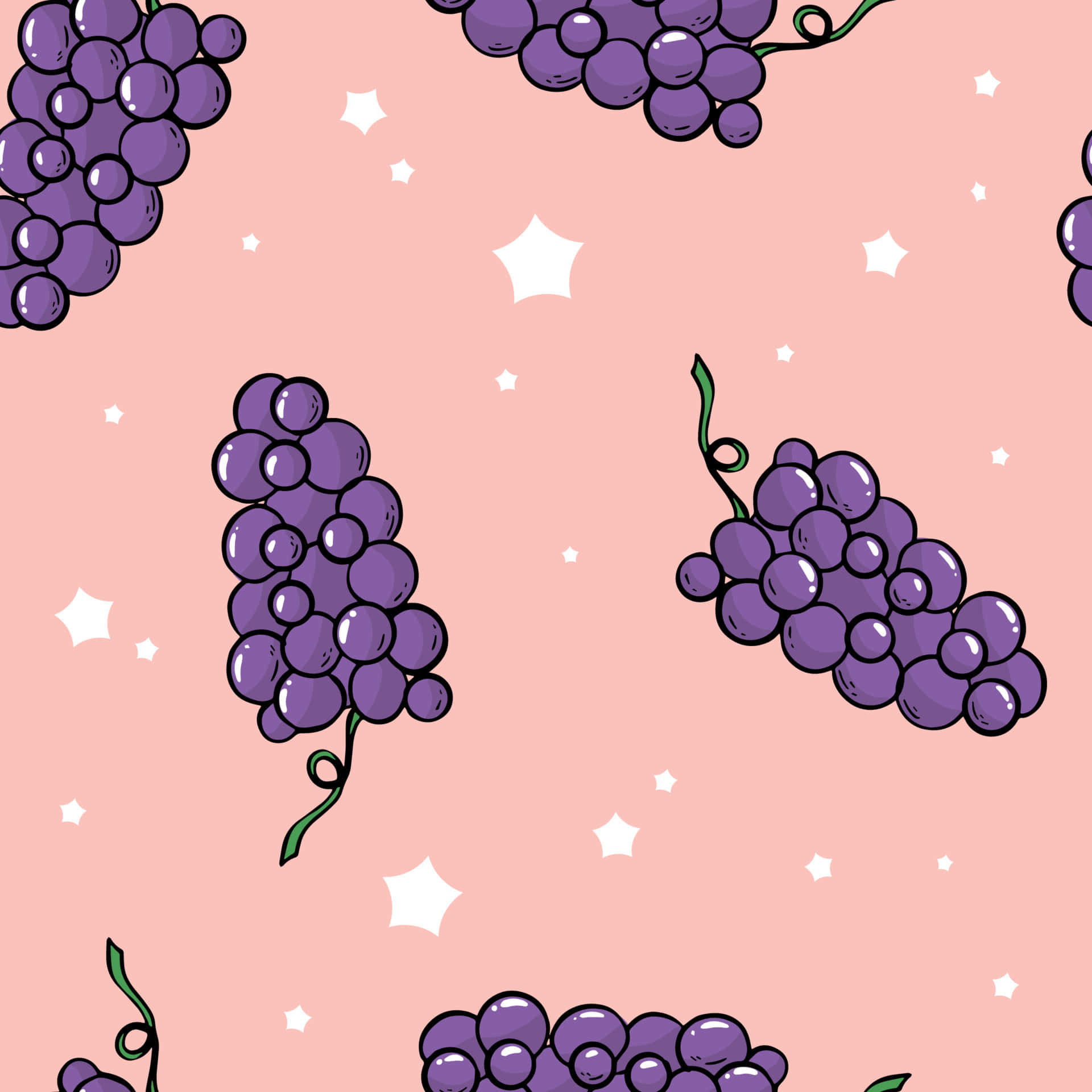 Bunch of Fresh Grapes on a Vine