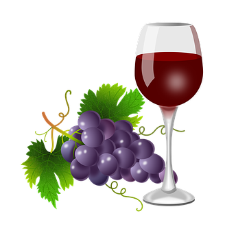 Grapesand Wine Glass Illustration PNG