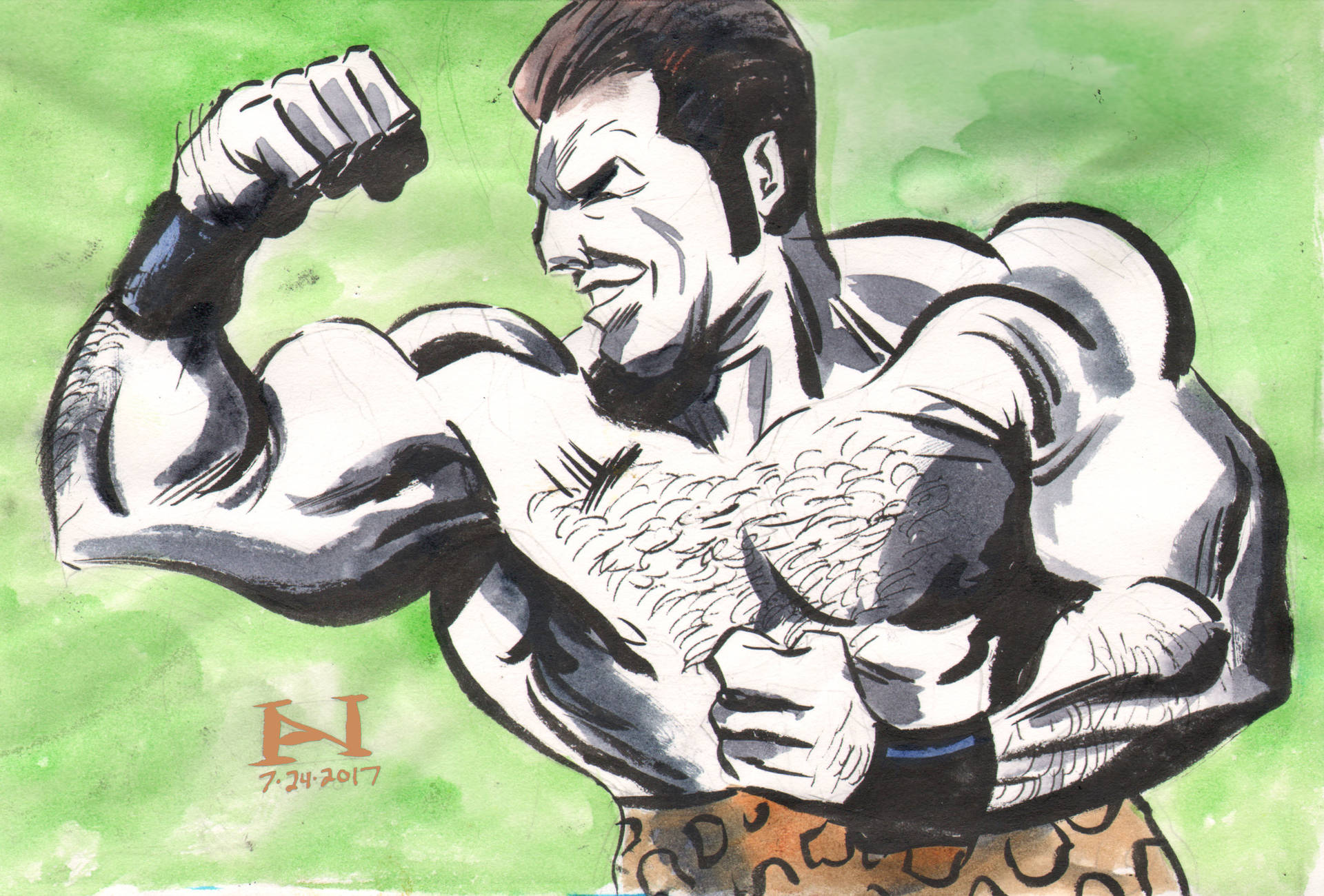 Graphic Art Man Flex Biceps Wallpaper