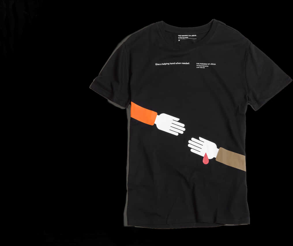 Download Graphic Black Shirt Helping Hands | Wallpapers.com