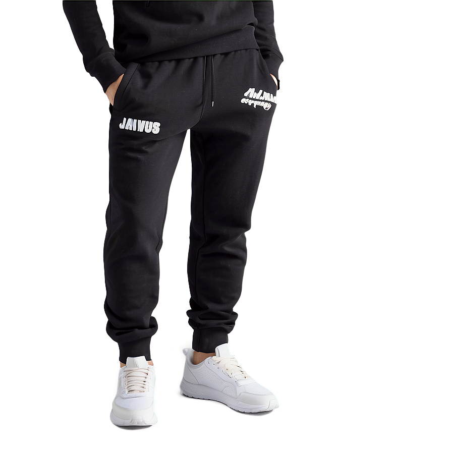 Graphic Black Sweatpants Png Riy PNG