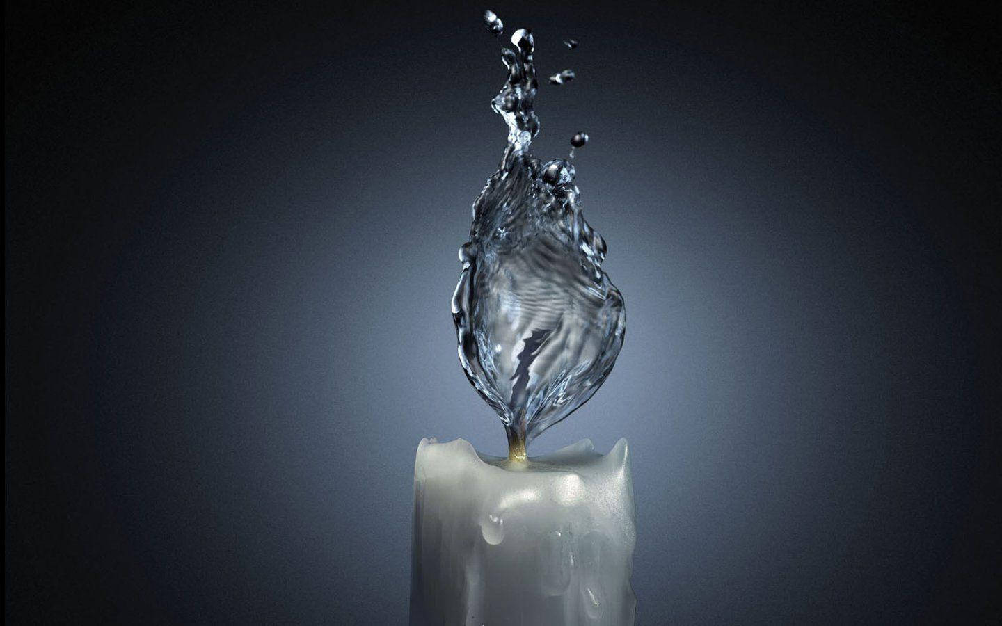 Graphic Design Candle With Water Wallpaper