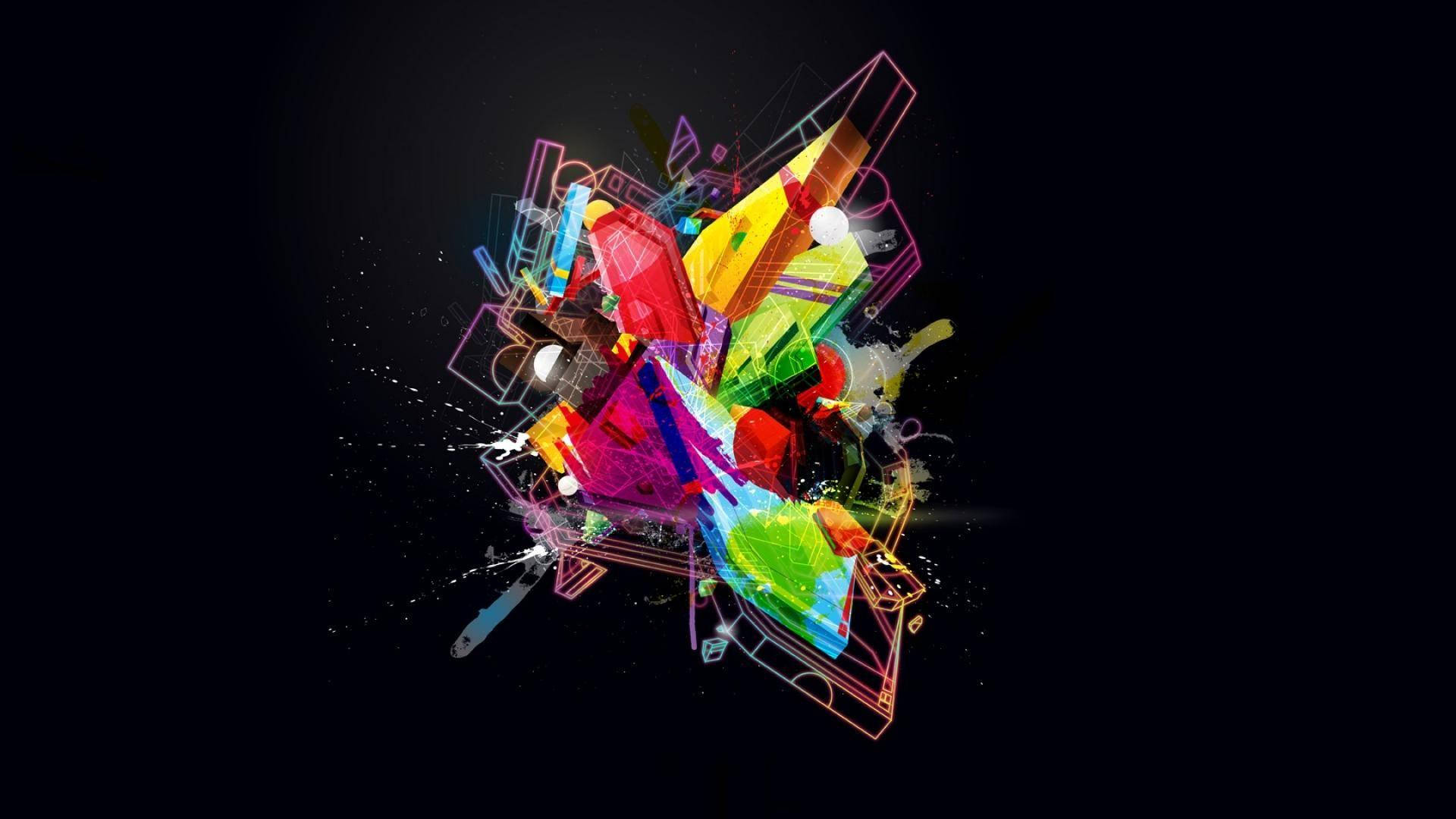 Graphic Design Colorful Abstract Objects Wallpaper