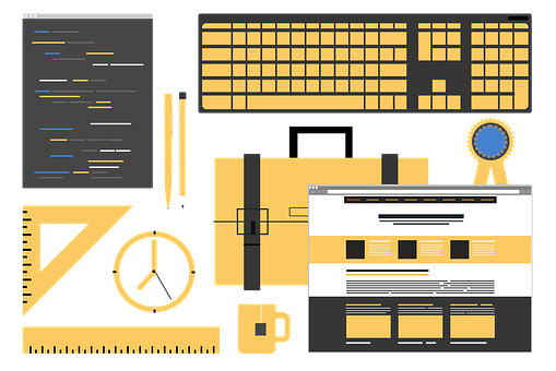 Graphic Designer Workspace Elements PNG