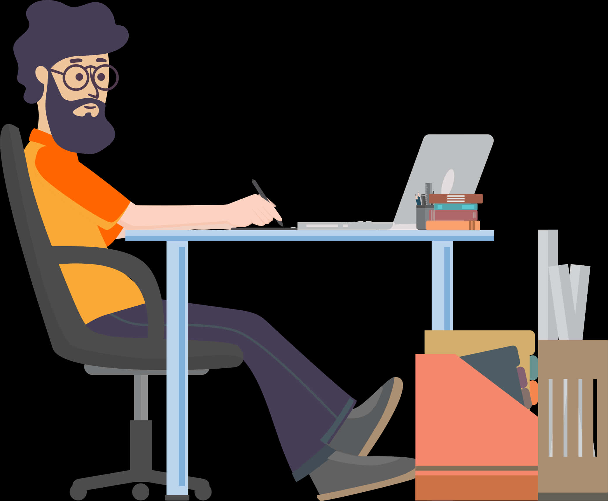 Graphic Designerat Work Vector PNG