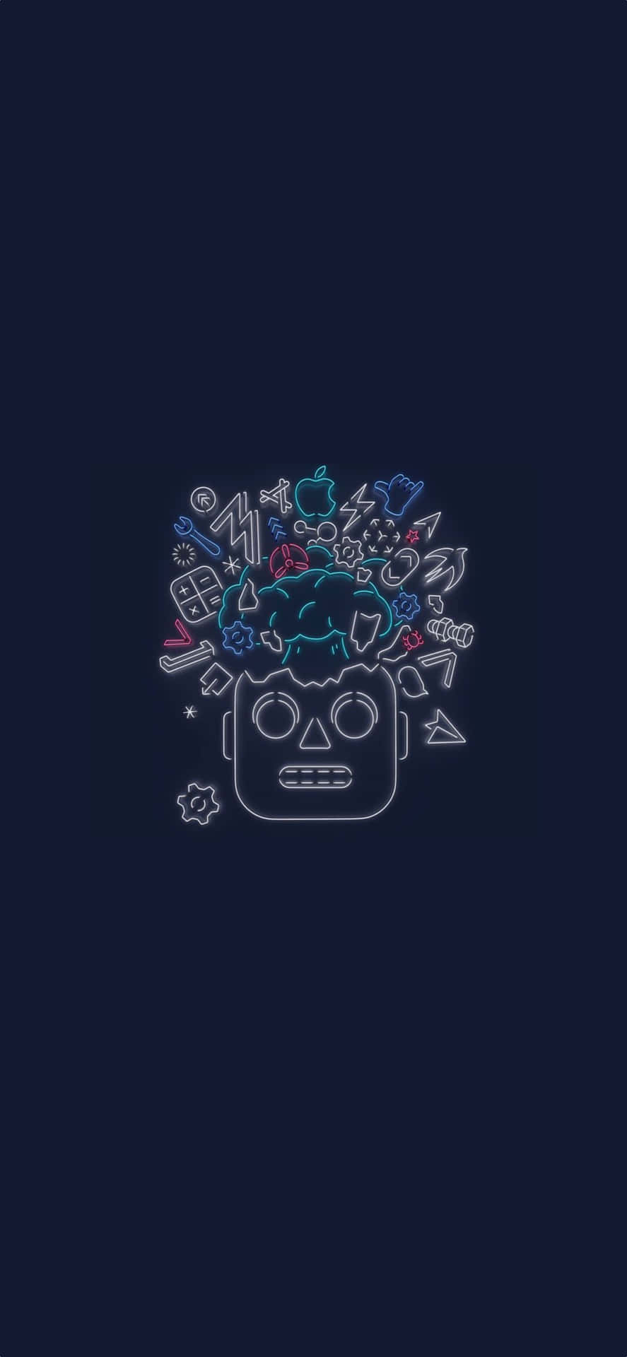 An Image Of An Apple Logo With A Bunch Of Different Objects Wallpaper