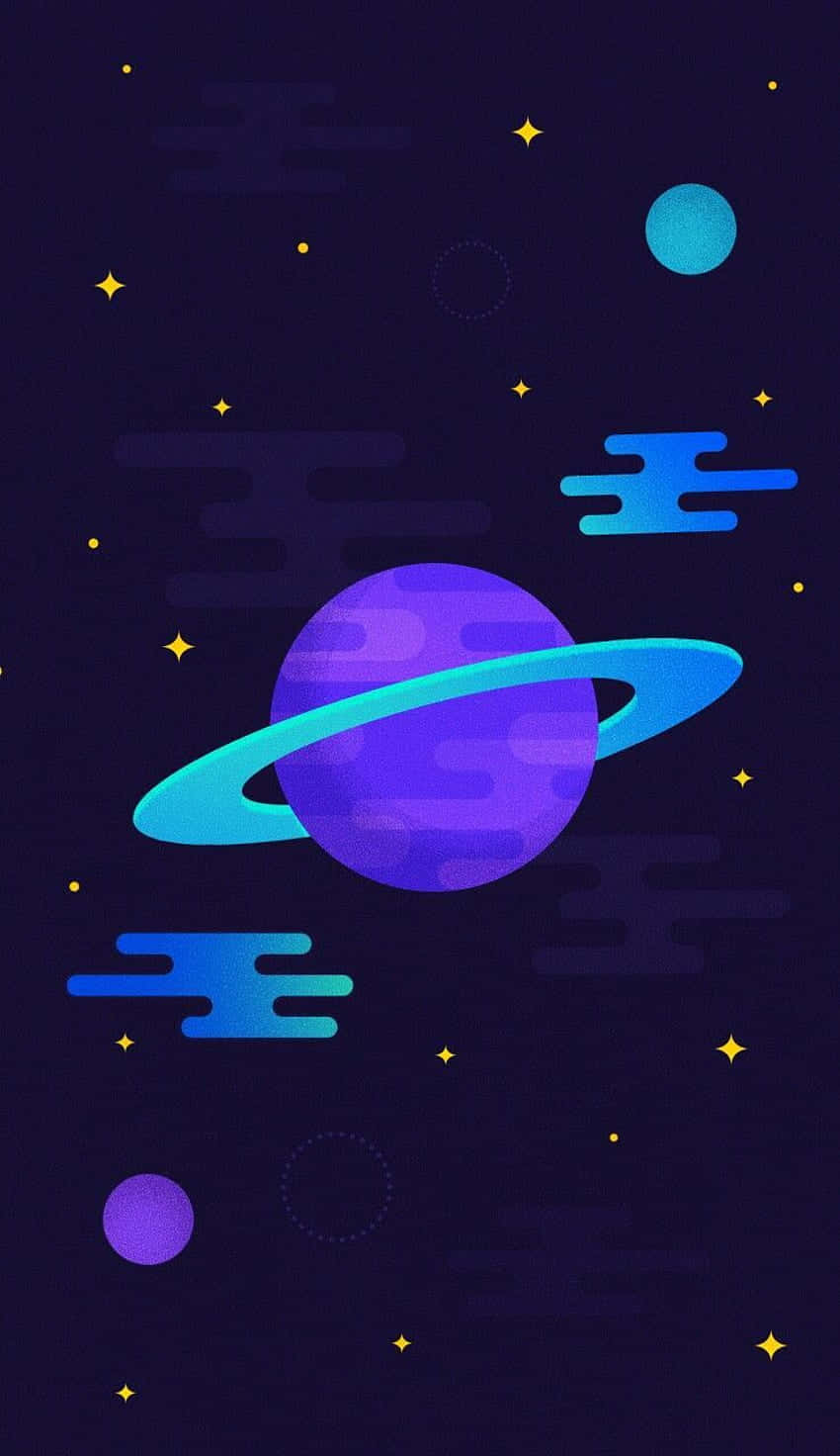 A Blue And Purple Planet With Stars In The Background Wallpaper
