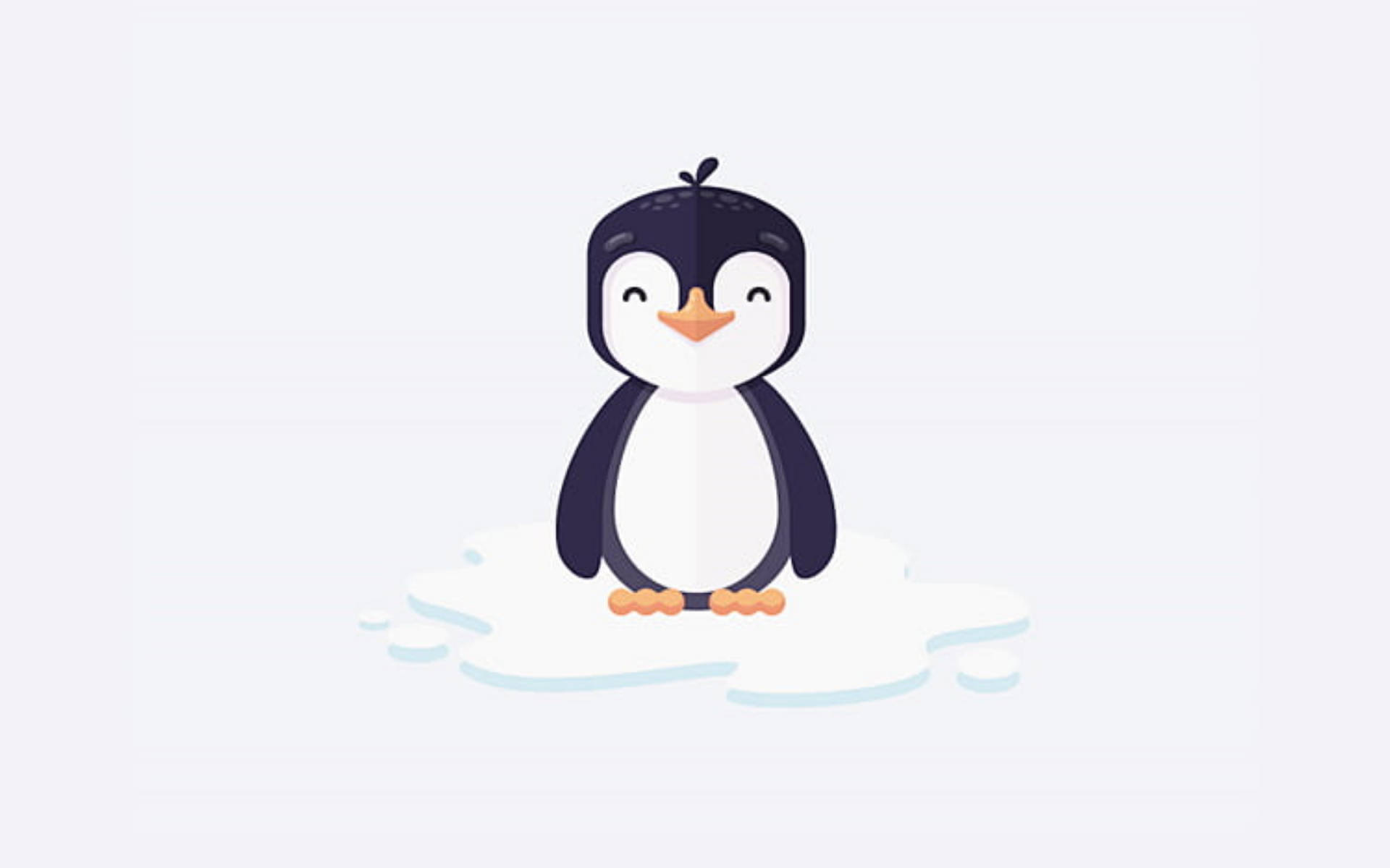Graphic Penguin On White Screen Wallpaper