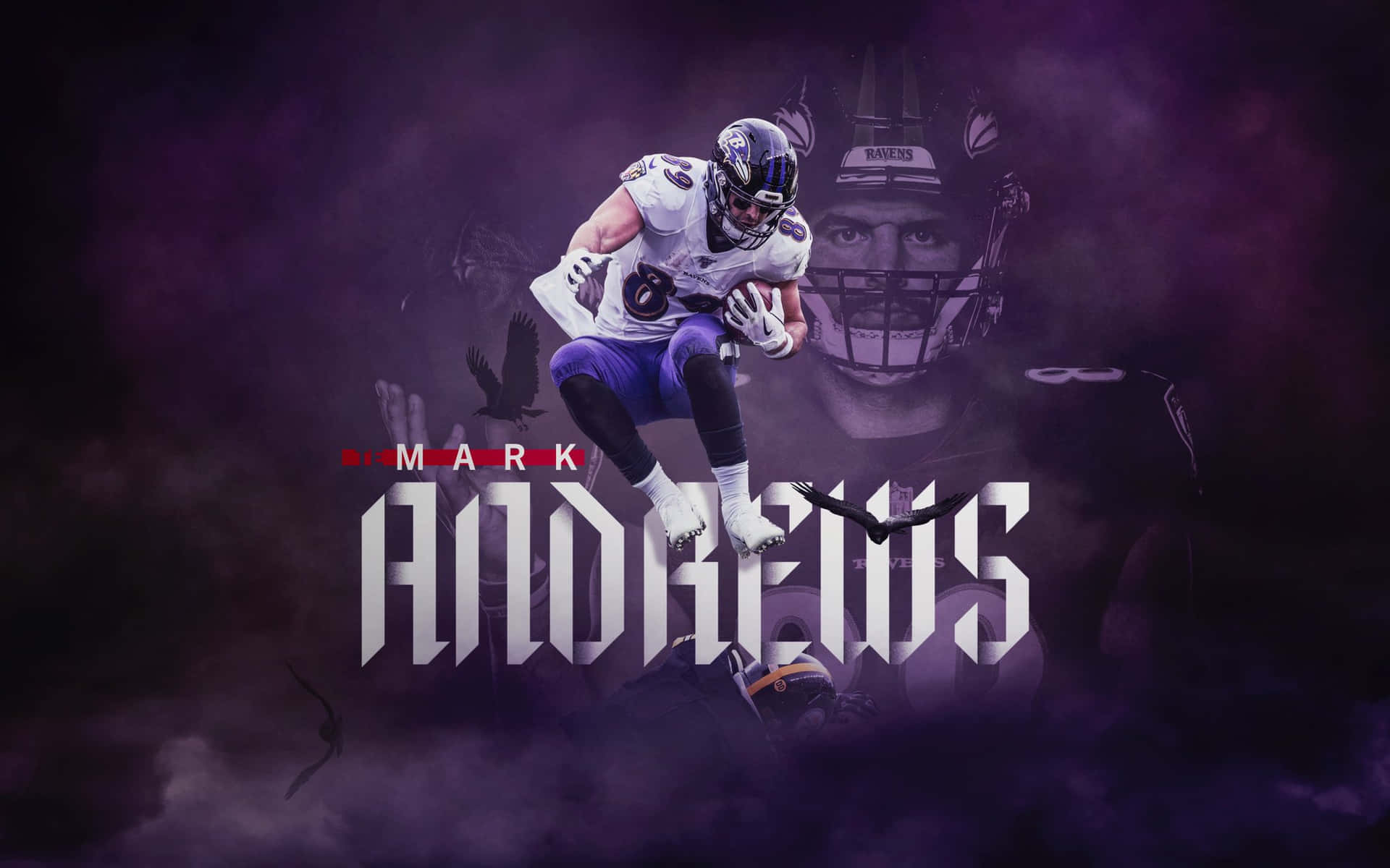 Grafisk plakat til NFL spiller Mark Andrews Wallpaper